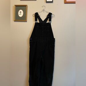 Black Corduroy Free People Overalls Straight Leg size Large